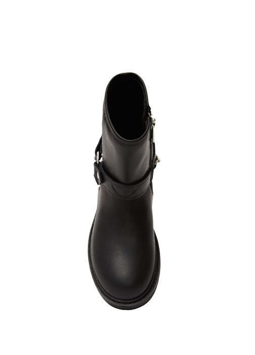 Siyah Kız Çocuk Deri Bot - Görsel 5