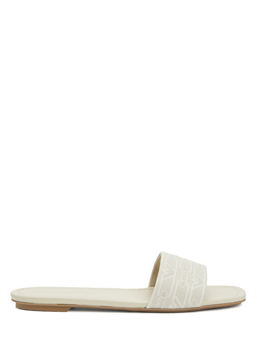 Bej Beyaz Kadın Terlik - Görsel 2