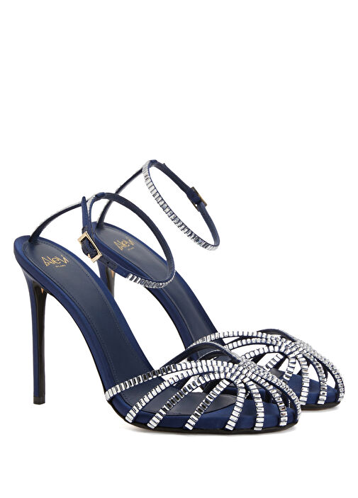 Penelope Lacivert Kadın İpek Sandalet - Görsel 3