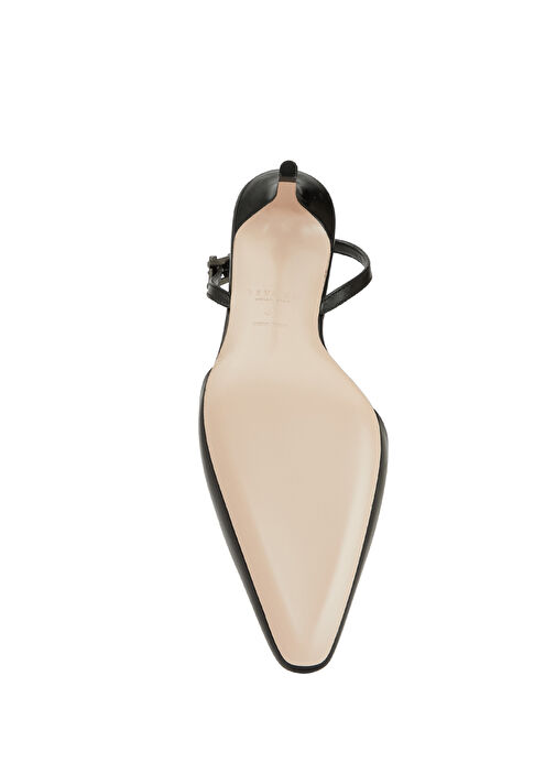 Siyah Deri Topuklu Ayakkabı - Görsel 6