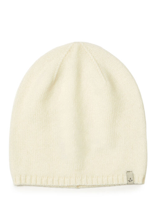 Ekru Kadın Kaşmir Karışımlı Yün Bere