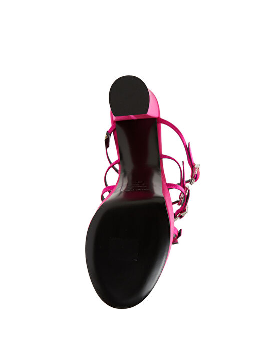 Fuşya Kemer Detaylı Kadın İpek Sandalet - Görsel 6