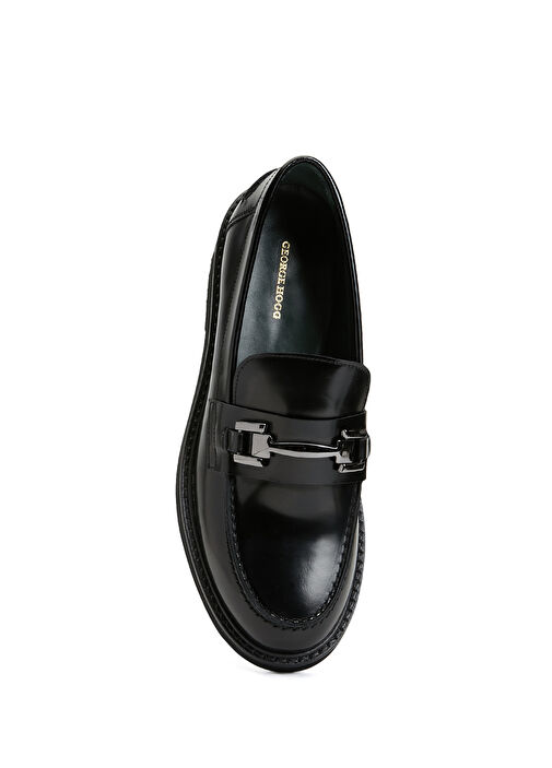 Siyah Kadın Deri Loafer - Görsel 11