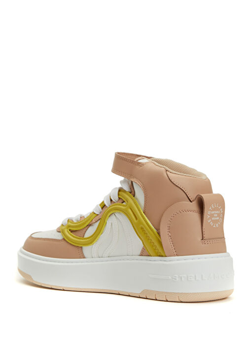 Sarı Bej Logo Detaylı Kadın Sneaker - Görsel 4