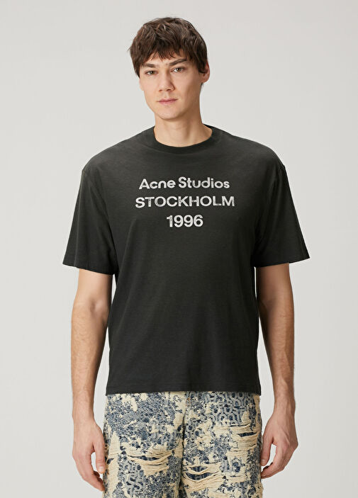 Acne Studios Siyah Erkek Siyah Organik Pamuk T-shirt 1903520 | Beymen