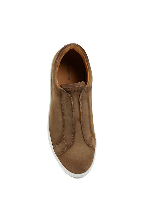 Bej Logo Detaylı Erkek Deri Sneaker - Görsel 5