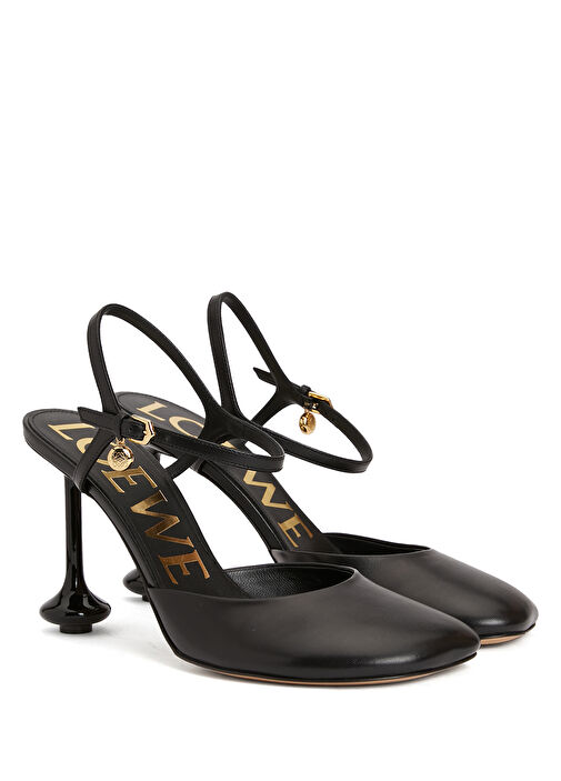 Toy Siyah Deri Topuklu Ayakkabı - Görsel 3