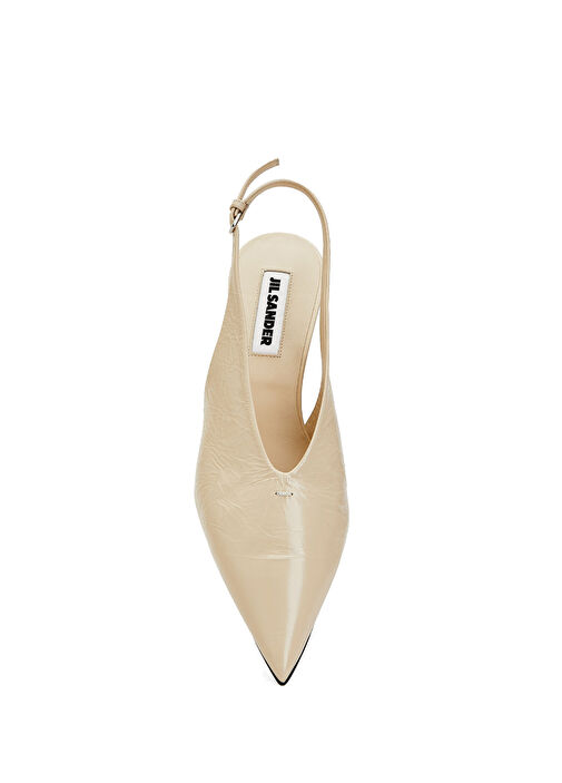 Jil Sander Ekru Jil Sander Deri Kadın Sandalet