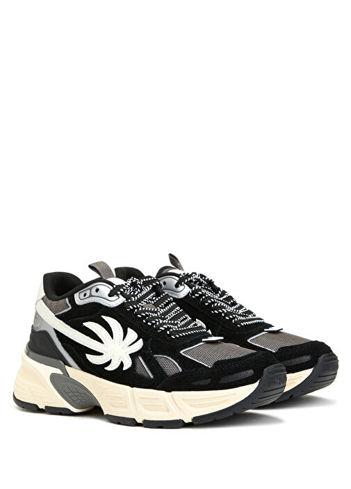 Siyah Gri Logolu Kadın Sneaker - Görsel 3