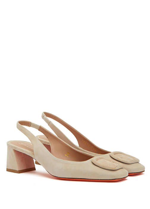 Marta Bej Süet Topuklu Ayakkabı - Görsel 3