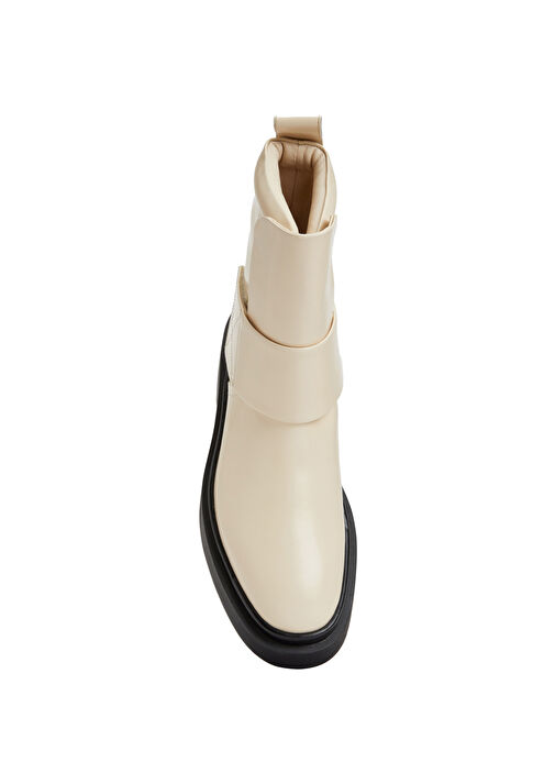 Kırık Beyaz Kadın Deri Bot - Görsel 11