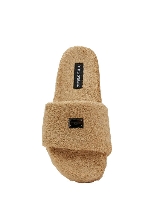 Bej Logo Detaylı Erkek Terlik - Görsel 5