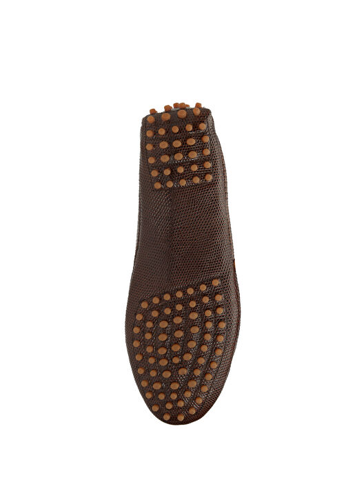 Koyu Kahverengi Kadın Deri Loafer - Görsel 6