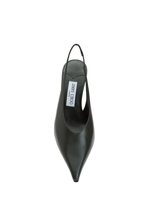 Isa Koyu Yeşil Deri Topuklu Ayakkabı - Görsel 5