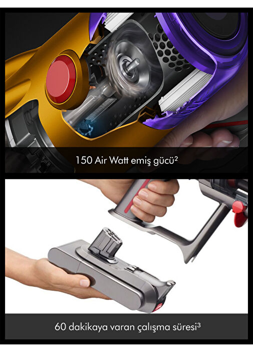 Dyson - V12s Detect Slim Submarine™ + Detaylı Temizlik Seti - Gri