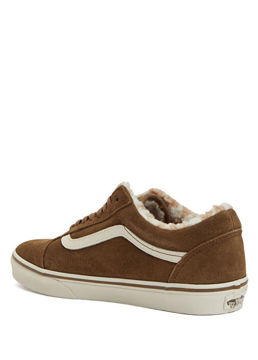 Old Skool Kahverengi Kadın Deri Sneaker - Görsel 4