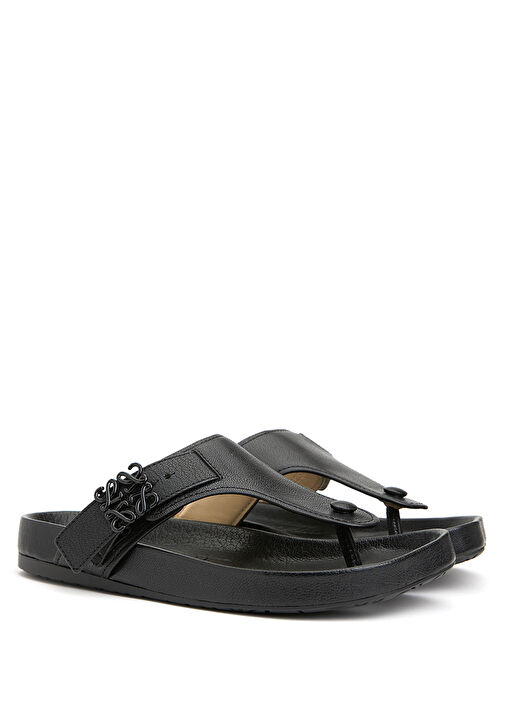 Siyah Kadın Deri Terlik - Görsel 3