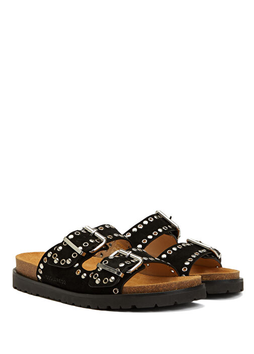 Gothic Grunge Siyah Erkek Deri Terlik - Görsel 3