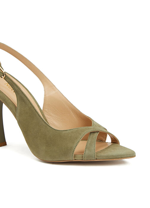 Yeşil Kadın Deri Sandalet - Görsel 7