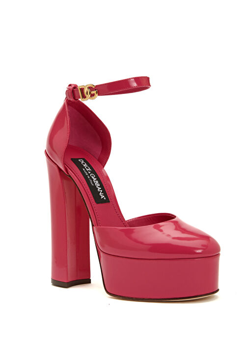 Pembe Platform Topuklu Deri Ayakkabı - Görsel 3