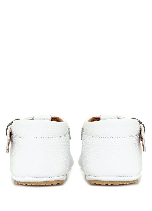 Violet Beyaz El Yapımı Unisex Bebek Deri Ayakkabı - Görsel 5