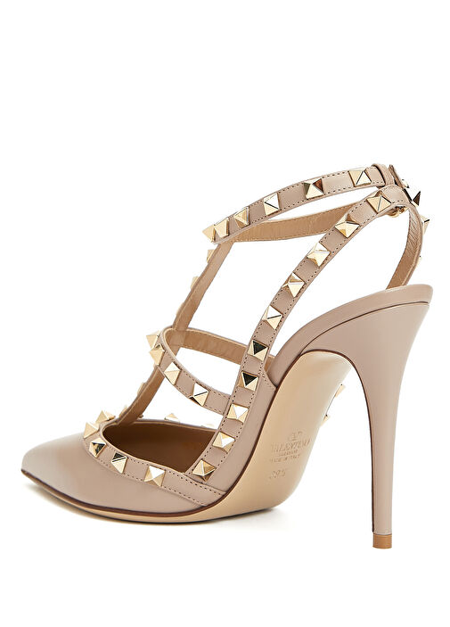 Rockstud Pudra Deri Topuklu Ayakkabı - Görsel 4