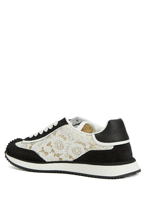 Siyah Beyaz Kadın Deri Sneaker - Görsel 4