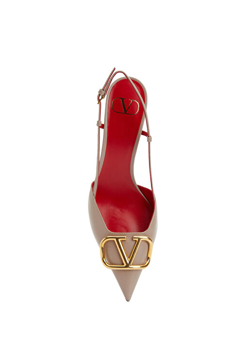 VLogo Pudra Deri Topuklu Ayakkabı - Görsel 5