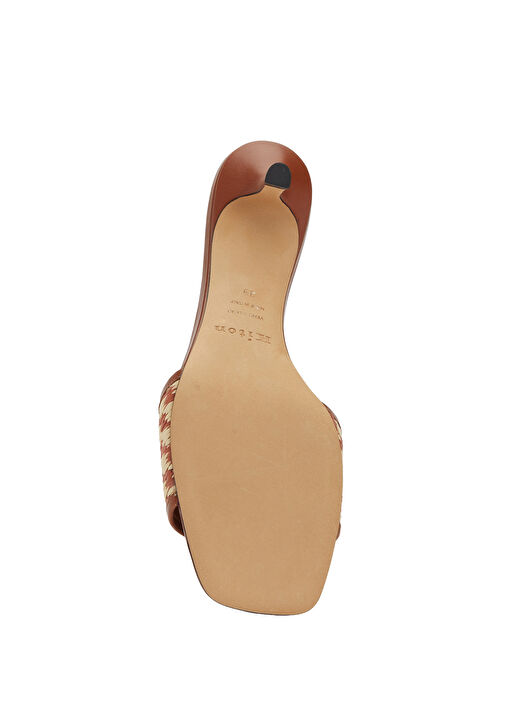 Kiton Kiton Kahverengi Kare Desenli Örgülü Kadın Terlik Sandalet & Terlik | Beymen Kahverengi - 6. görsel