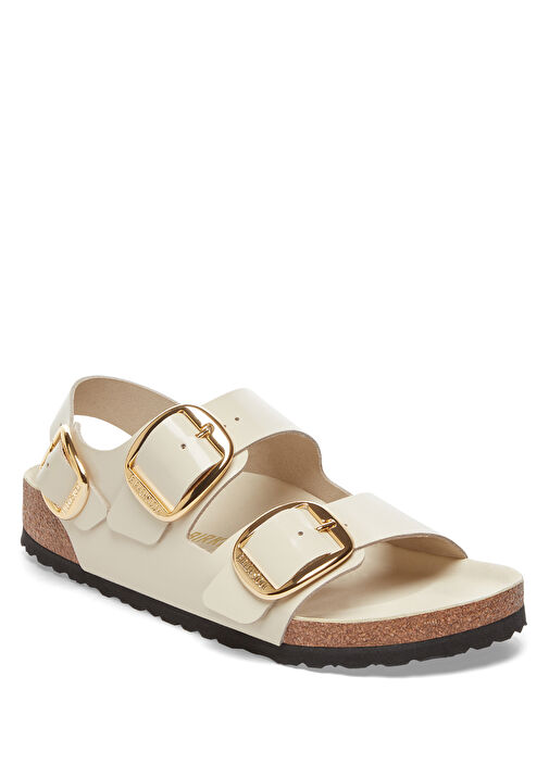 Milano Ekru Kadın Deri Sandalet - Görsel 2