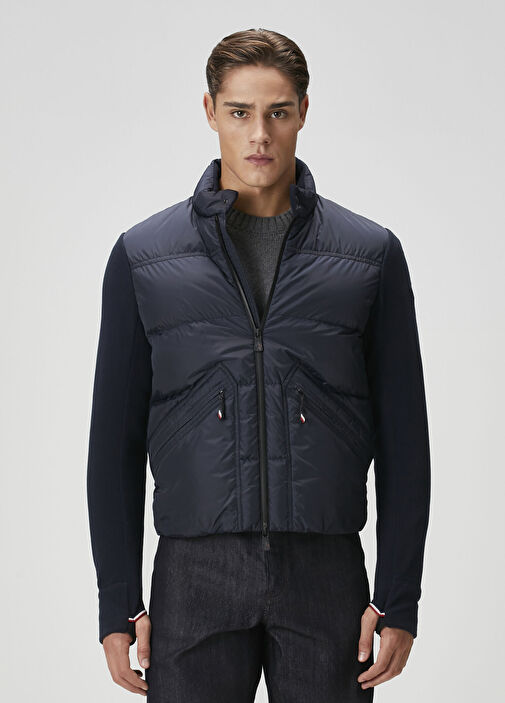 Moncler Grenoble Lacivert Erkek Lacivert Kapitone Garnili Mont