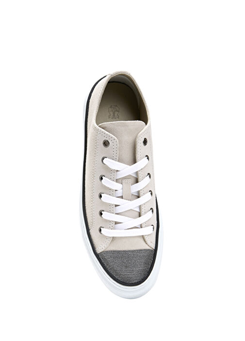 Krem Kadın Deri Sneaker - Görsel 5