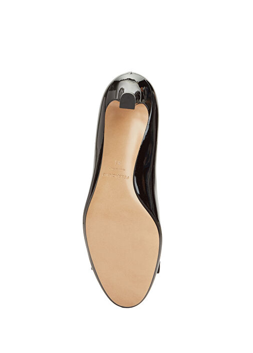 Siyah Deri Topuklu Ayakkabı - Görsel 6