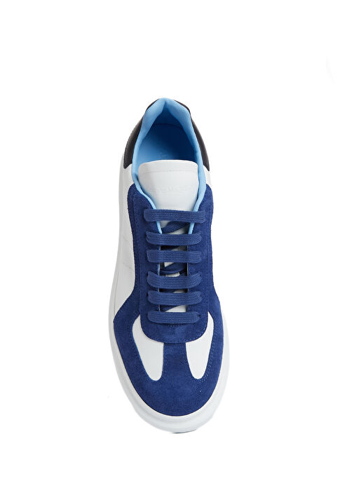 Oversized Lacivert Beyaz Erkek Deri Sneaker - Görsel 5