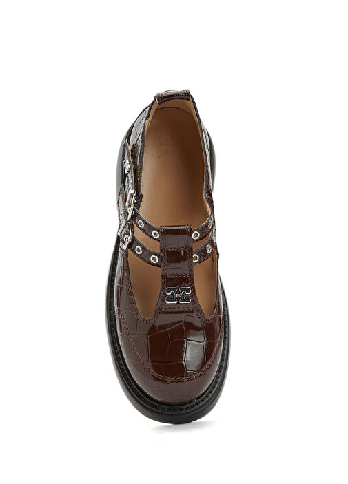 Kahverengi Kadın Deri Loafer - Görsel 5