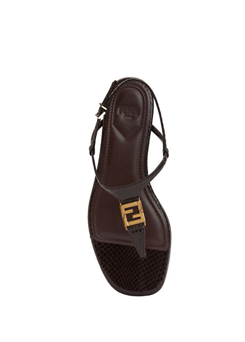 Bordo Desenli Kadın Deri Sandalet - Görsel 5