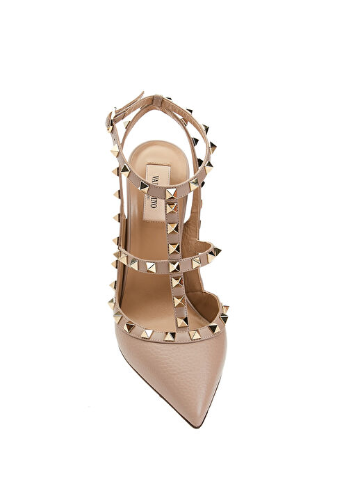 Rockstud Pudra Deri Topuklu Ayakkabı - Görsel 5