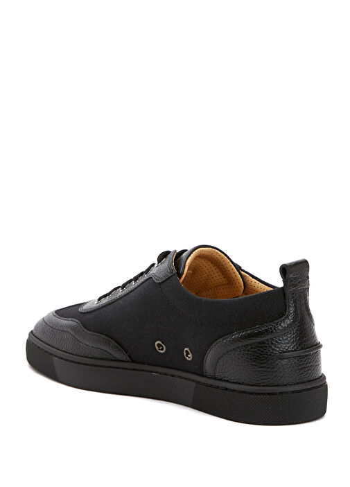 Retero Siyah Erkek Deri Sneaker - Görsel 4