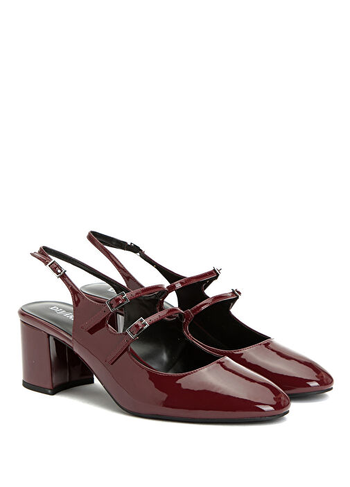Bordo Kadın Bantlı Ayakkabı - Görsel 3