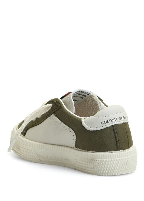 May Beyaz Yeşil Unisex Çocuk Deri Sneaker - Görsel 4