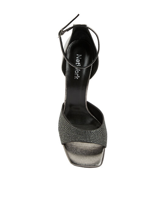 Platin Kadın Deri Sandalet - Görsel 5