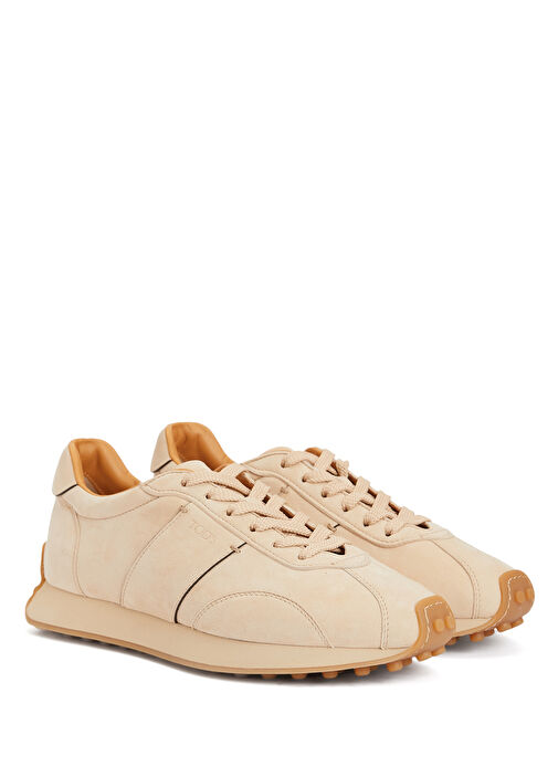 Krem Kadın Deri Sneaker - Görsel 3