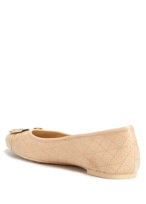 Krem Logolu Deri Babet - Görsel 4