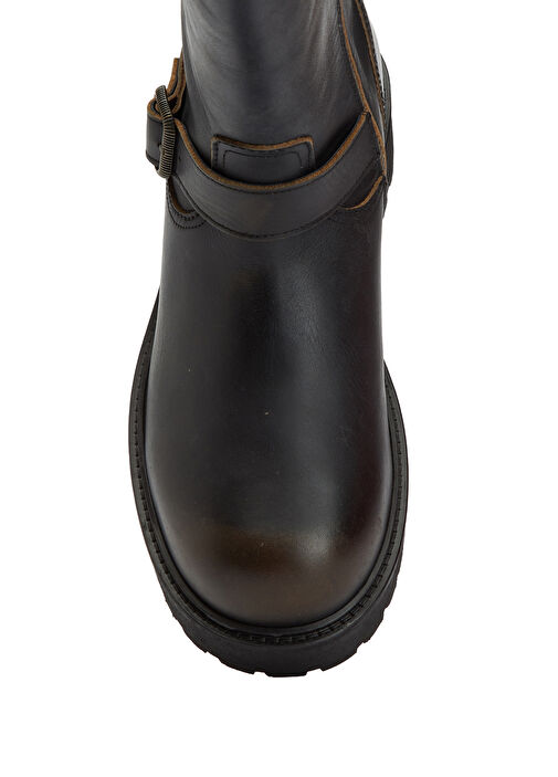 Tait Koyu Kahverengi Erkek Deri Bot - Görsel 5