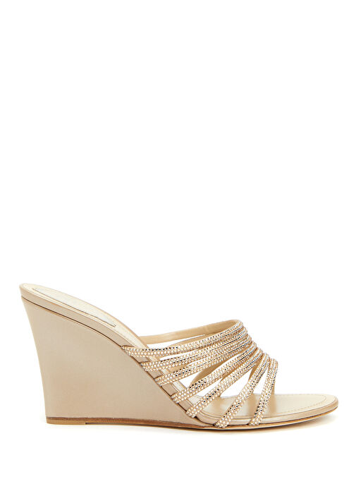 Bej Taşlı Topuklu Terlik - Görsel 2