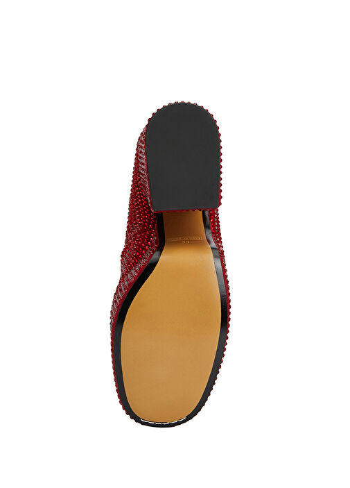 The Kiki Kırmızı Taş İşlemeli Topuklu Ayakkabı - Görsel 6