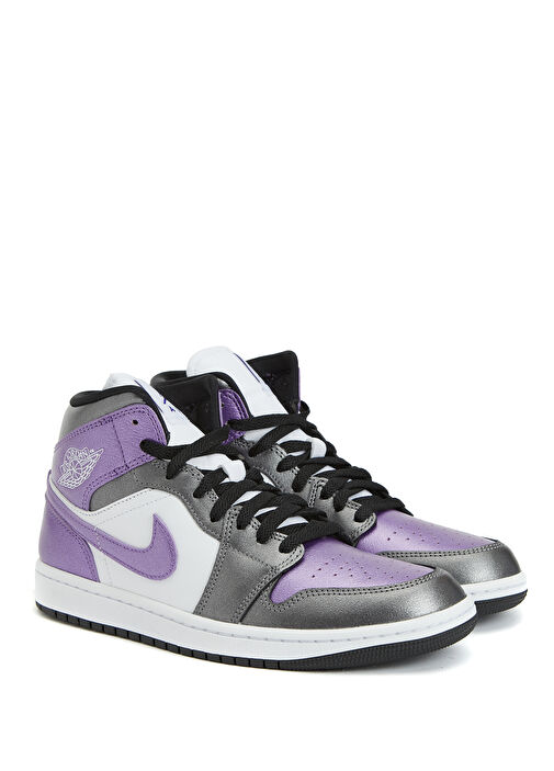 WMNS Air Jordan 1 Beyaz Mor Kadın Deri Sneaker - Görsel 3