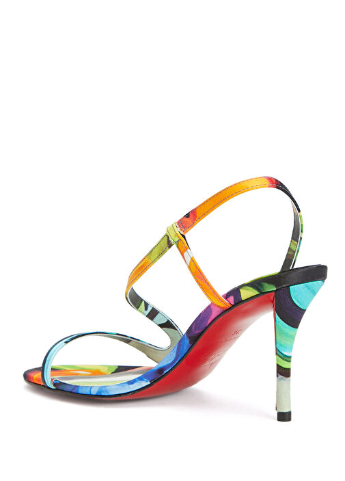 Rosa Z Çok Renkli Kadın Krep Saten İpek Sandalet - Görsel 4
