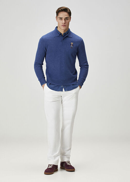 Polo Ralph Lauren Lacivert Erkek Lacivert Polo Yaka Kaşmir Triko