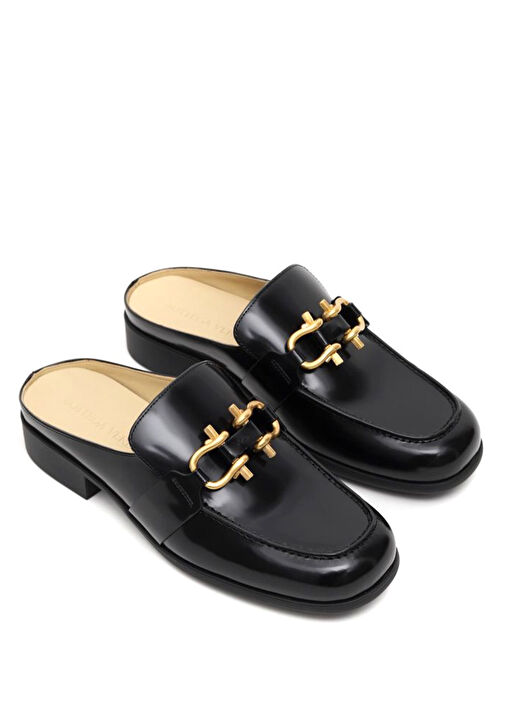 Siyah Logo Tokalı Erkek Deri Loafer - Görsel 7